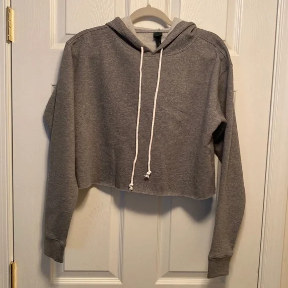 Brand New Wild Fable Heather Grey Crop Hoodie…size XS - Picture 1 of 5